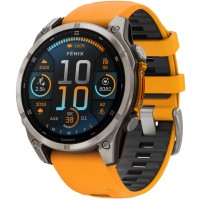 Смарт-годинник Garmin Fenix 8 Amoled 47 мм Sapphire Titanium with a spark Orange and Graphite Silicone Band (010-02904-11)