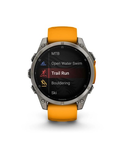 Смарт-годинник Garmin Fenix 8 Amoled 47 мм Sapphire Titanium with a spark Orange and Graphite Silicone Band (010-02904-11)