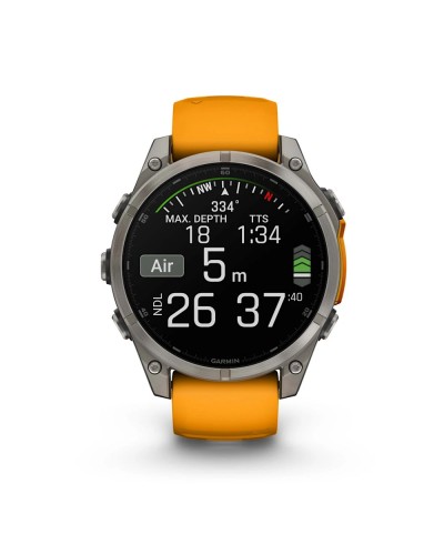 Смарт-годинник Garmin Fenix 8 Amoled 47 мм Sapphire Titanium with a spark Orange and Graphite Silicone Band (010-02904-11)