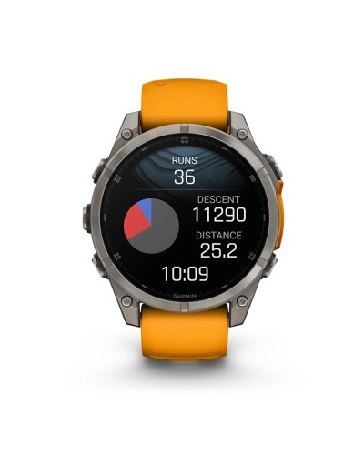 Смарт-годинник Garmin Fenix 8 Amoled 47 мм Sapphire Titanium with a spark Orange and Graphite Silicone Band (010-02904-11)