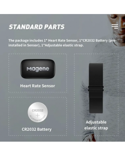 Пульсометр Magene H64 з Bluetooth BLE 4.0 и ANT+ для Garmin, Polar, Wahoo, Apple Watch, та всіх смартфонів