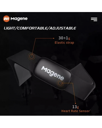 Пульсометр Magene H64 з Bluetooth BLE 4.0 и ANT+ для Garmin, Polar, Wahoo, Apple Watch, та всіх смартфонів