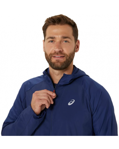 Чоловіча куртка для бігу Asics ROAD PACKABLE JACKET (2011D084-400) синій колір, розмір S