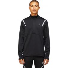 Чоловічий лонгслів для бігу Asics LITE-SHOW WINTER 1/2 ZIP TOP (2011C101-001) чорний колір, розмір 2XL