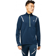 Чоловічий лонгслів для бігу Asics LITE-SHOW WINTER 1/2 ZIP TOP (2011C101-400) синій колір, розмір XL