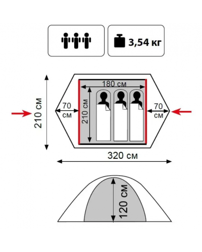 Палатка Tramp Lite Tourist 3 (TLT-002-olive)