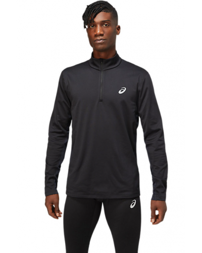 Чоловічий лонгслів для бігу Asics CORE LS 1/2 ZIP WINTER TOP (2011C347-001) чорний колір, розмір S