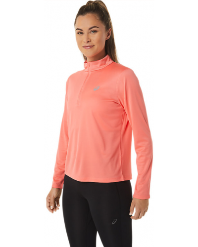 Жіночий лонгслів для бігу Asics CORE LS 1/2 ZIP TOP (2012C328-706) кораловий колір, розмір S