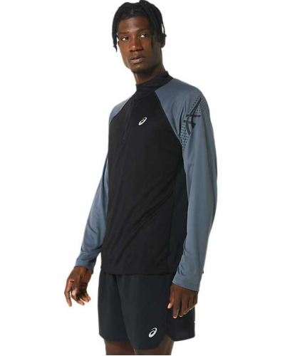 Чоловічий лонгслів для бігу Asics ICON LS 1/2 ZIP (2011C732-001) розмір L