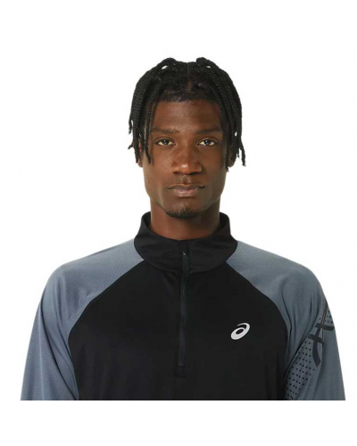 Чоловічий лонгслів для бігу Asics ICON LS 1/2 ZIP (2011C732-001) розмір L