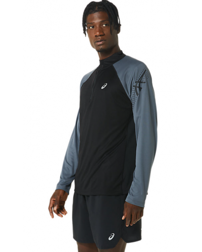 Чоловічий лонгслів для бігу Asics ICON LS 1/2 ZIP (2011C732-001) розмір S