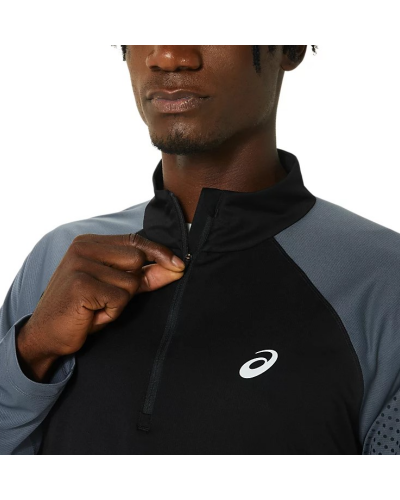 Чоловічий лонгслів для бігу Asics ICON LS 1/2 ZIP (2011C732-001) розмір S