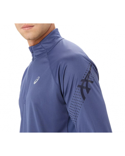 Чоловічий лонгслів для бігу Asics ICON LS 1/2 ZIP (2011C732) синій колір, розмір M