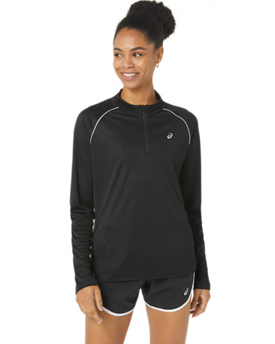 Жіночий лонгслів для бігу Asics ICON 1/2 ZIP LS TOP (2012C867-001) чорний колір, розмір M