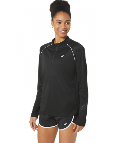 Жіночий лонгслів для бігу Asics ICON 1/2 ZIP LS TOP (2012C867-001) чорний колір, розмір XS