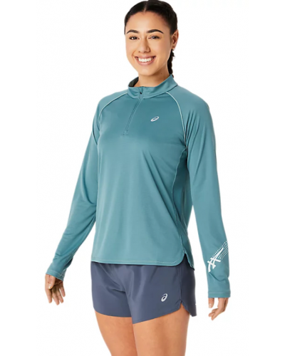 Жіночий лонгслів для бігу Asics ICON 1/2 ZIP LS TOP (2012C867-400) синій колір, розмір S