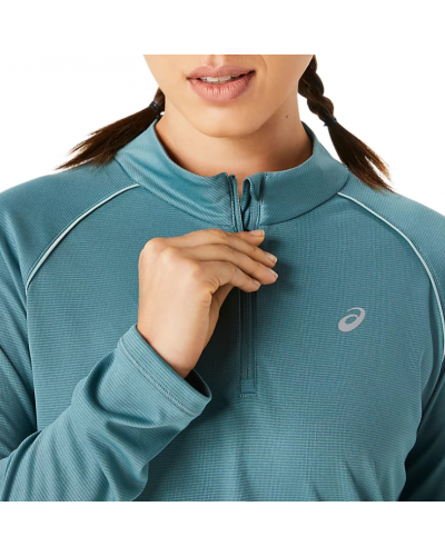 Жіночий лонгслів для бігу Asics ICON 1/2 ZIP LS TOP (2012C867-400) синій колір, розмір S