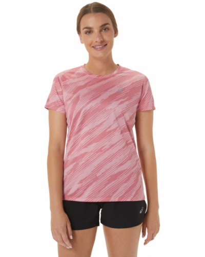 Жіноча футболка для бігу Asics CORE ALL OVER PRINT SS TOP (2012C646-705) рожевий колір, розмір M