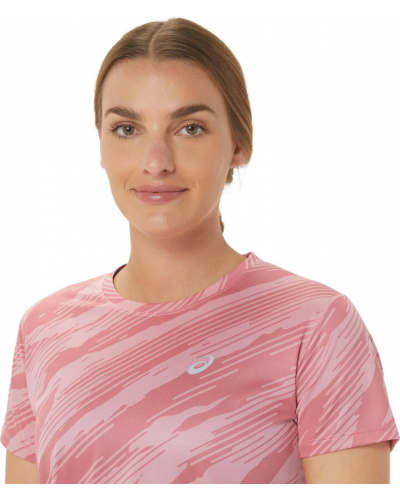 Жіноча футболка для бігу Asics CORE ALL OVER PRINT SS TOP (2012C646-705) рожевий колір, розмір M