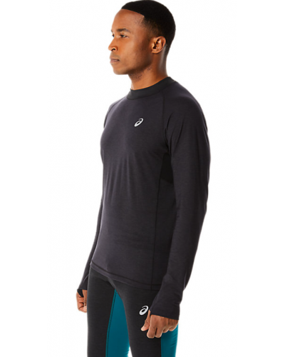 Чоловічий лонгслів для бігу Asics WINTER RUN LS TOP (2011C399-001) чорний колір, розмір S