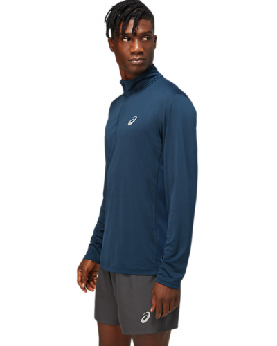 Чоловічий лонгслів для бігу Asics CORE LS 1/2 ZIP TOP (2011C333-400) синій колір, розмір S