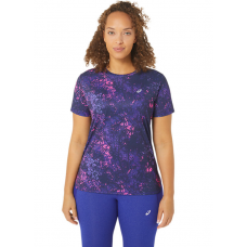 Жіноча футболка для бігу Asics ALL OVER PRINT SS TOP (2012C853-400) синій колір, розмір XS