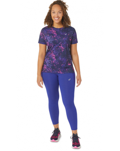 Жіноча футболка для бігу Asics ALL OVER PRINT SS TOP (2012C853-400) синій колір, розмір XS