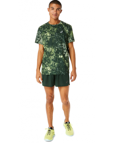 Чоловіча футболка для бігу Asics ALL OVER PRINT SS TOP (2011C885-300) зелений колір, розмір S