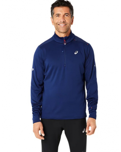 Чоловічий лонгслів для бігу Asics ROAD WINTER 1/2 ZIP MID LAYER (2011D108-400) синій колір, розмір S