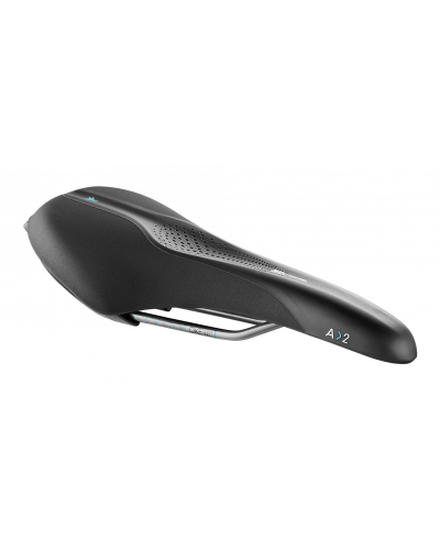 Седло Selle Royal SCIENTIA A2 Athletic, 3D skingel, обивка Black gummy/Black mokka, 289х144мм, 390г, рейлы сталь + Curva suspension, unisex, чёрное