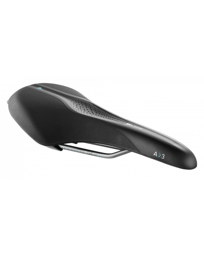 Седло Selle Royal SCIENTIA A3 Athletic, 3D skingel, обивка Black gummy/Black mokka, 289х159мм, 415г, рейлы сталь + Curva suspension, unisex, чёрное