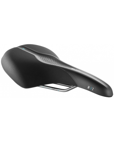 Седло Selle Royal SCIENTIA R2 Relaxed, 3D skingel, обивка Black gummy/Black mokka, 289х196мм, 485г, рейлы сталь + Curva suspension, unisex, чёрное