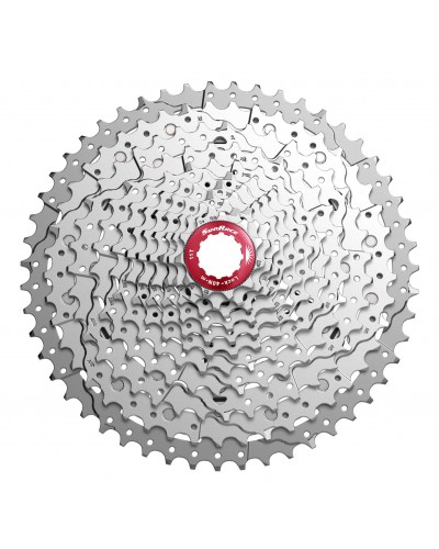 Кассета 11-k 11-46T SUN RACE MX8 MTB, алюминиевый паук, Metallic Silver