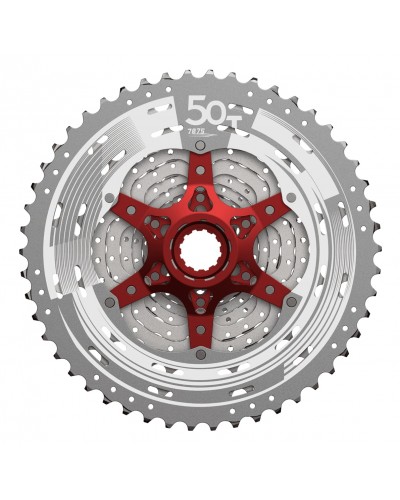 Кассета 11-k 11-51T SUN RACE MX8 MTB, алюминиевый паук, Metallic Silver