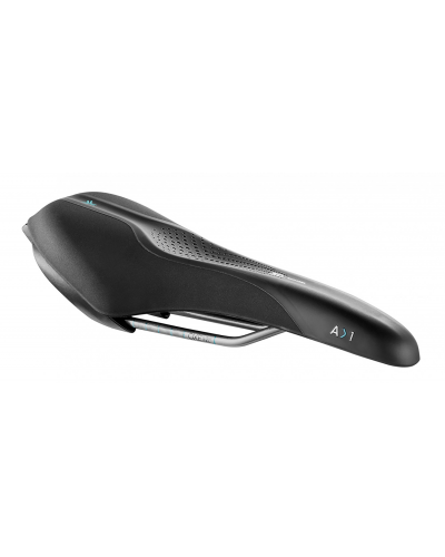 Седло Selle Royal SCIENTIA A1 Athletic, 3D skingel, обивка Black gummy/Black mokka, 289х127мм, 380г, рейлы сталь + Curva suspension, unisex, чёрное