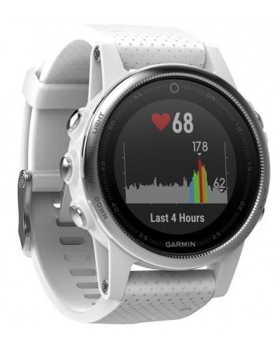 Мультиспортивные GPS-часы Garmin Fenix 5s Silver с белым ремешком (010-01685-00)