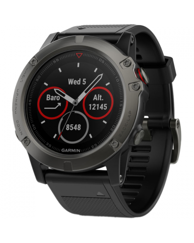 Спортивные часы Garmin Fenix 5X Sapphire Slate Gray с черным ремешком