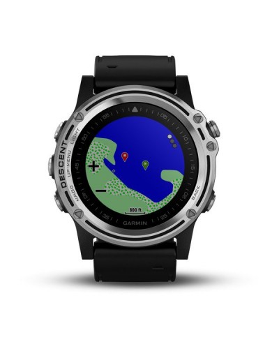 Спортивные часы для дайвинга Garmin Descent Mk1 with Black Silicone Band Saphire Silver (010-01760-10)