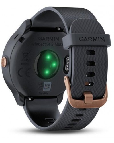 Умные часы с GPS Garmin Vivoactive 3 Music Granite Blue with Rose Gold Hardware (010-01985-33)
