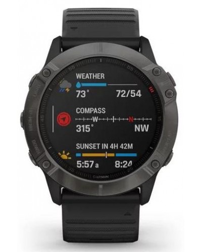 Спортивные часы Garmin Fenix 6X Sapphire - carbon grey DLC with black band (010-02157-11)