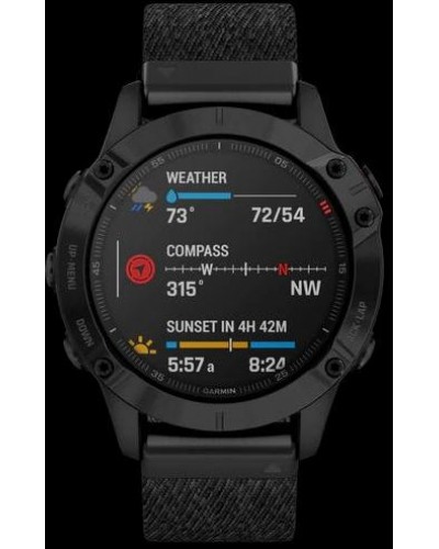 Спортивные часы Garmin Fenix 6 Sapphire Black DLC with Heathered Black Nylon Band