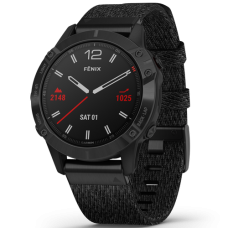 Спортивные часы Garmin Fenix 6 Sapphire Black DLC with Heathered Black Nylon Band