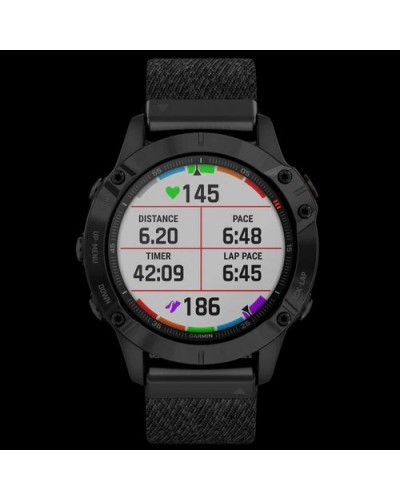 Спортивные часы Garmin Fenix 6 Sapphire Black DLC with Heathered Black Nylon Band