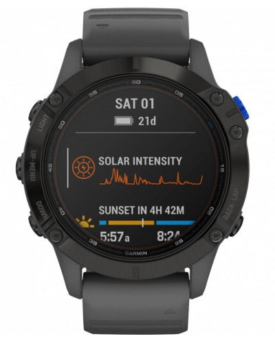 Умные часы Garmin Fenix 6 Pro Solar Edition Black with Slate Gray Band (010-02410-11)