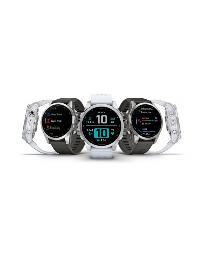 Часы Garmin Fenix 7S серебристый с ремешком серый графит