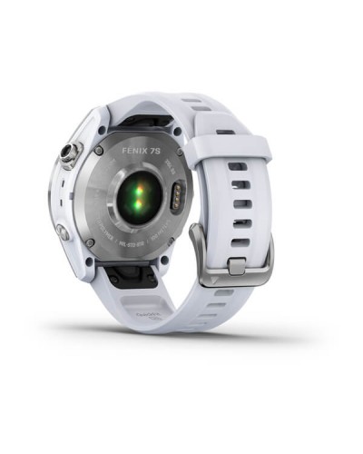 Часы Garmin Fenix 7S серебристый с белым ремешком