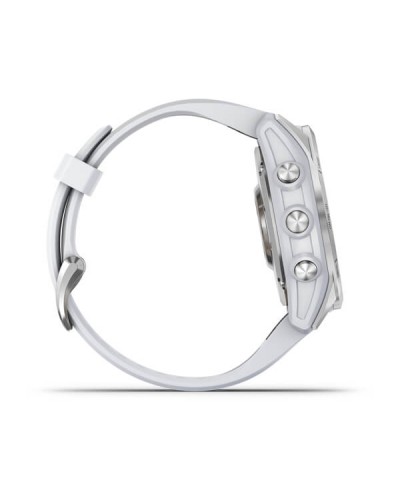Часы Garmin Fenix 7S серебристый с белым ремешком
