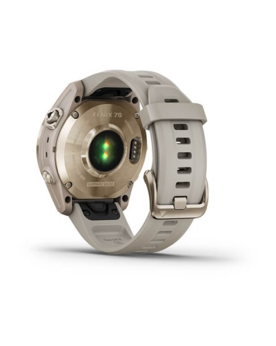 Часы Garmin Fenix 7S Sapphire Solar золотистый титановый со светло-бежевым ремешком