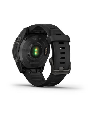 Часы Garmin Fenix 7S Sapphire Solar титановый серый DLC с черным ремешком
