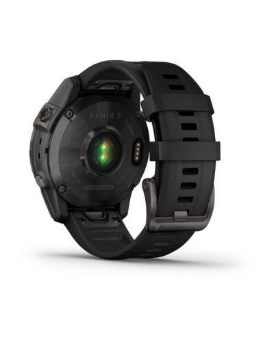 Часы Garmin Fenix 7 Sapphire Solar титановый серый DLC с черным ремешком